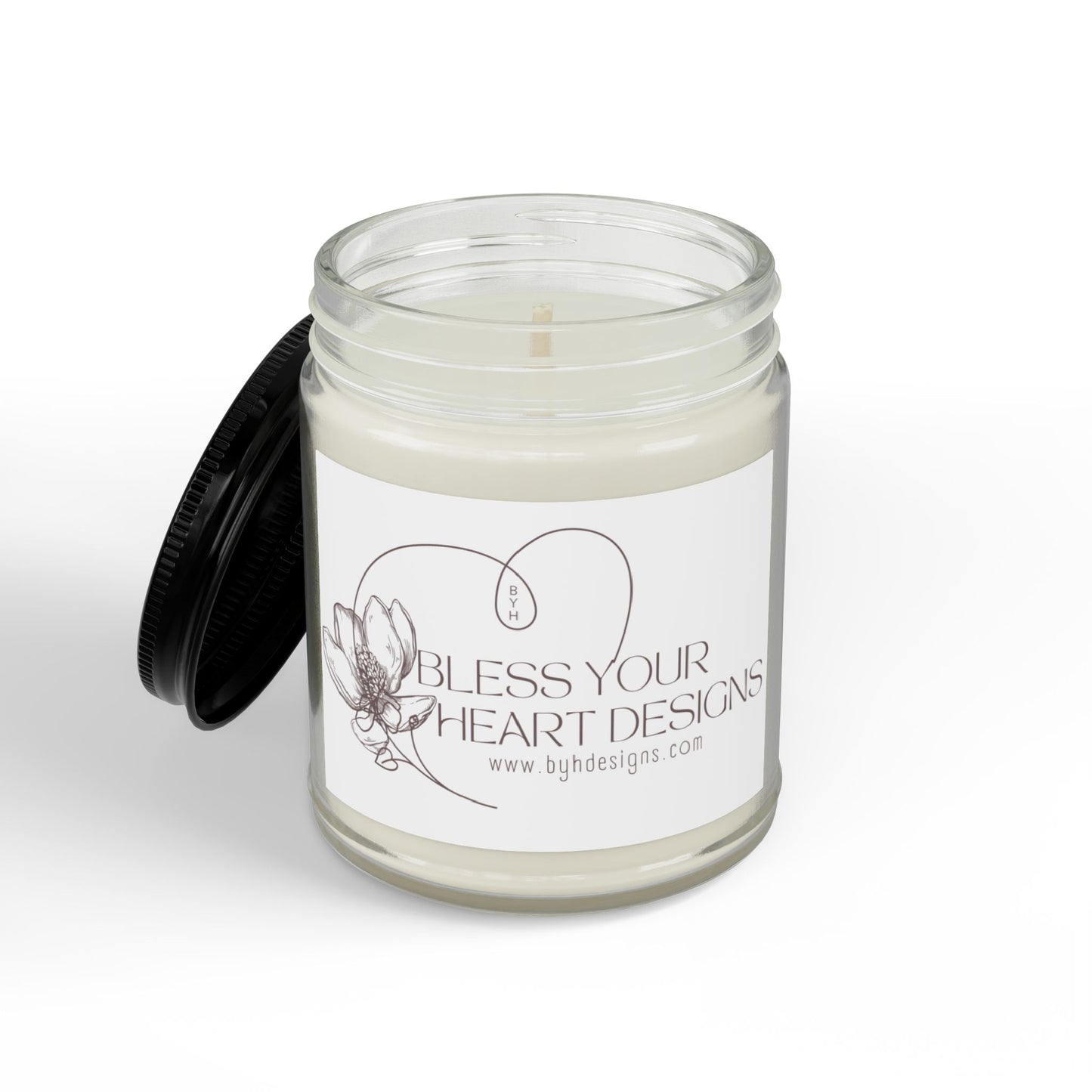 Soy Scented Candle Jar — Amber or Clear Glass with Black Lid (4 oz & 9 oz)