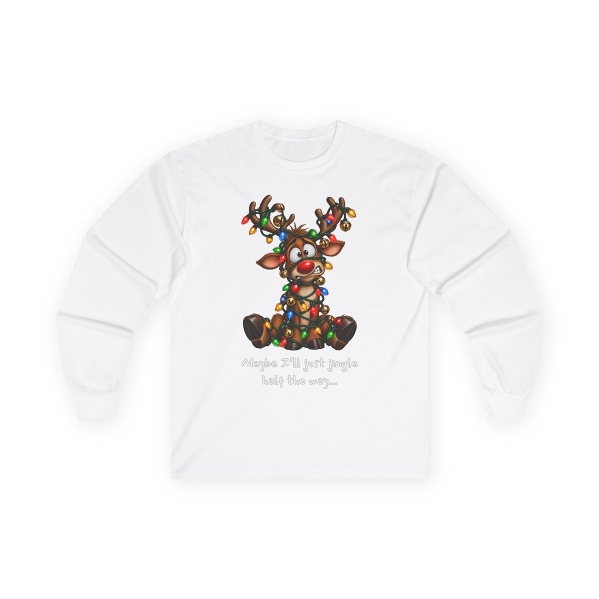 Festive Christmas Reindeer Long Sleeve Tee