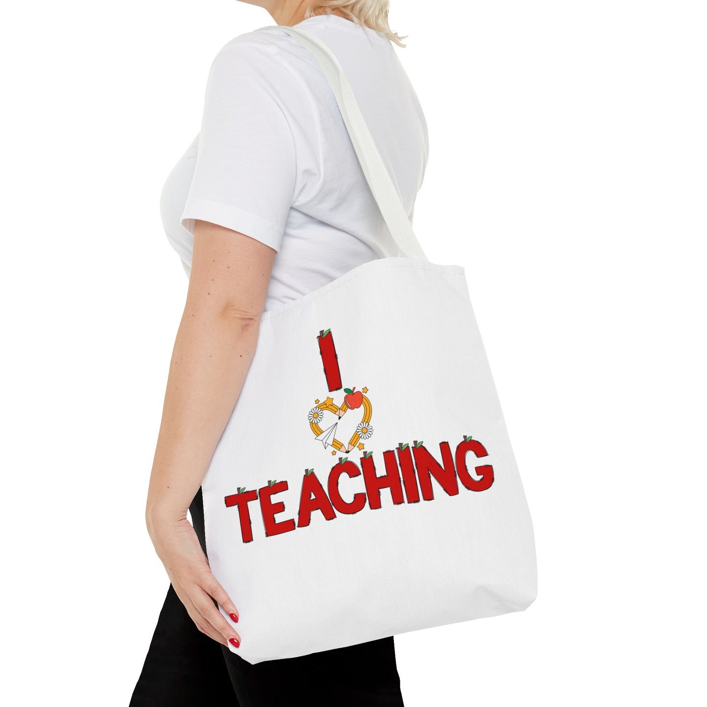 Teaching Tote Bag – "I Love Teaching" Teacher Gift Canvas Tote for Educators