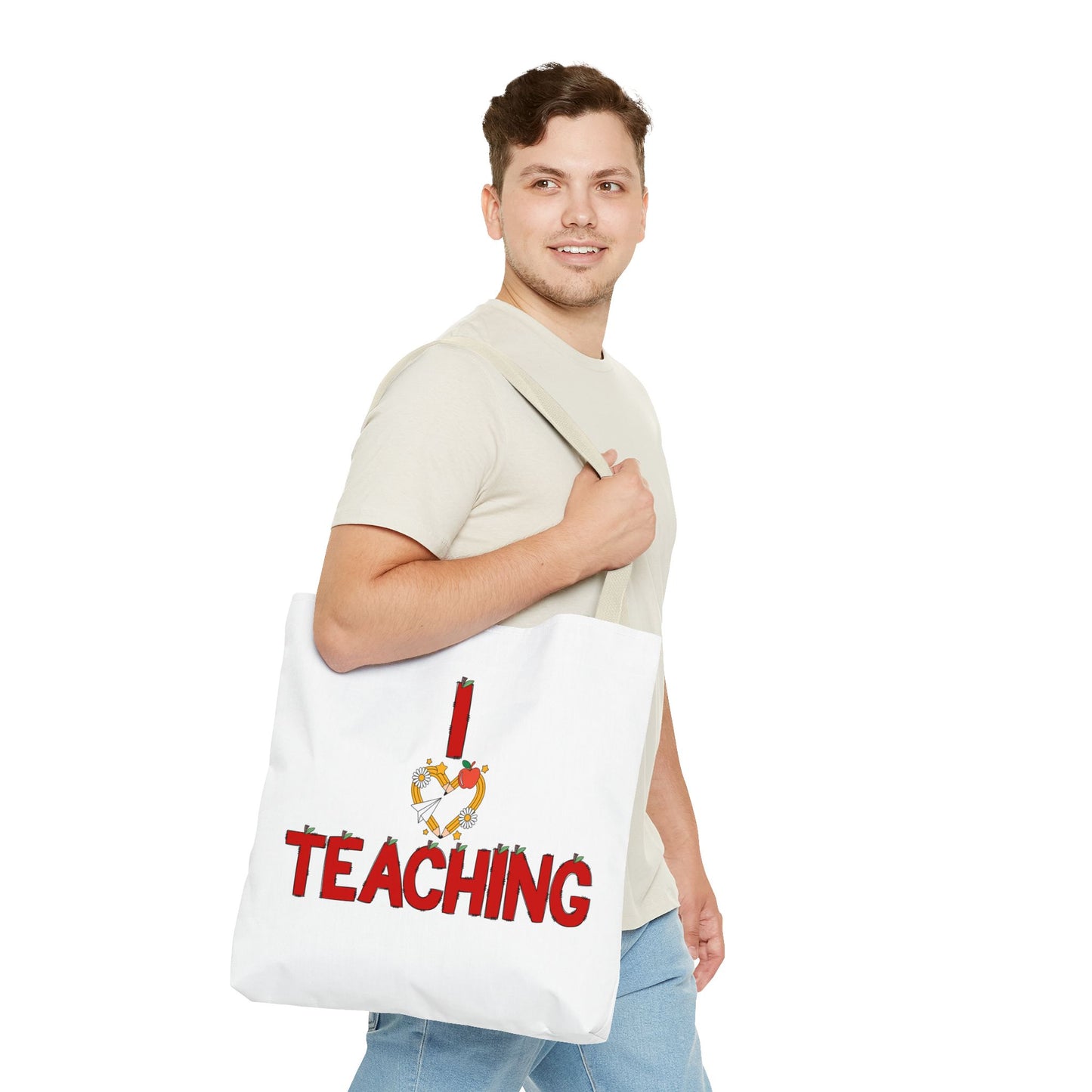 Teaching Tote Bag – "I Love Teaching" Teacher Gift Canvas Tote for Educators