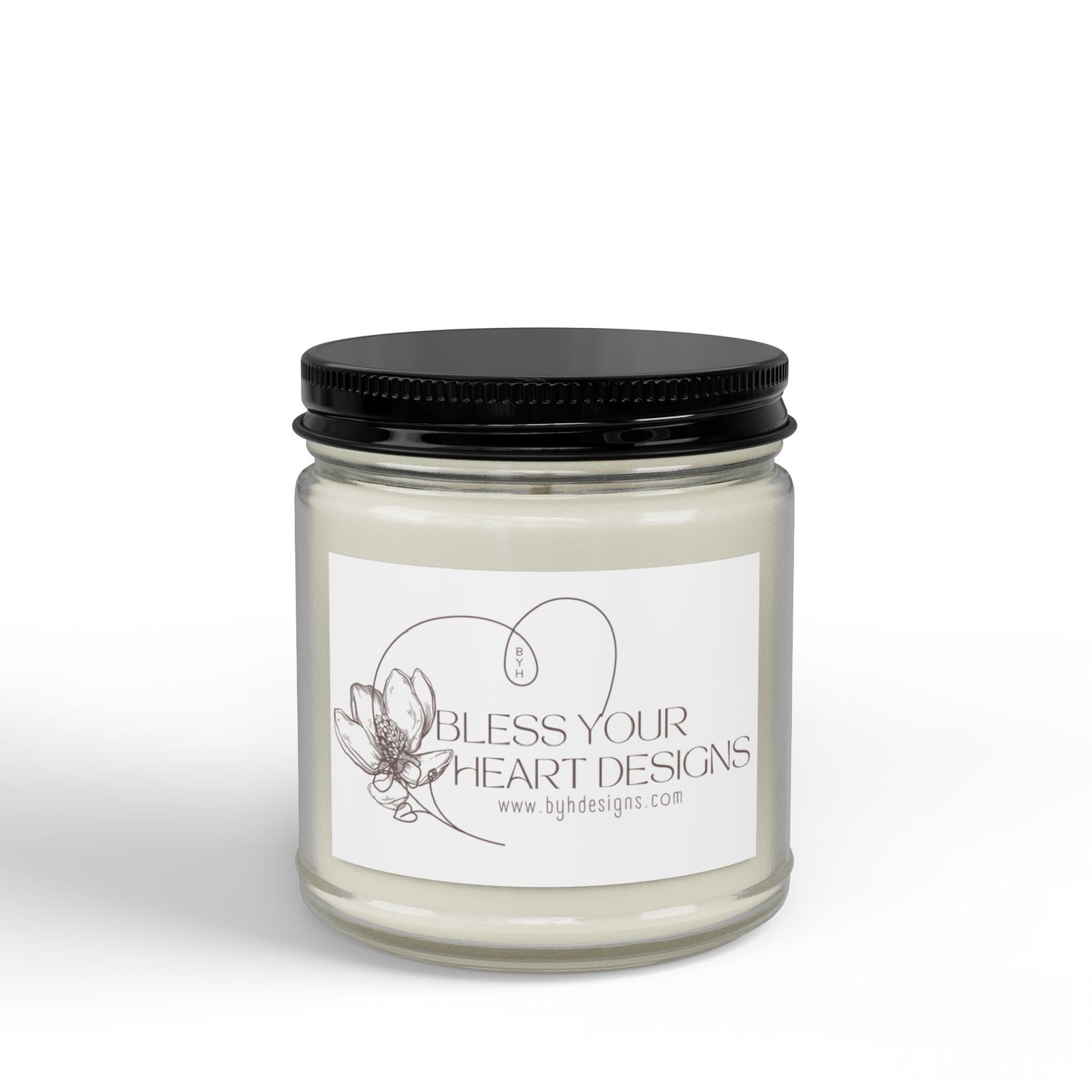 Soy Scented Candle Jar — Amber or Clear Glass with Black Lid (4 oz & 9 oz)
