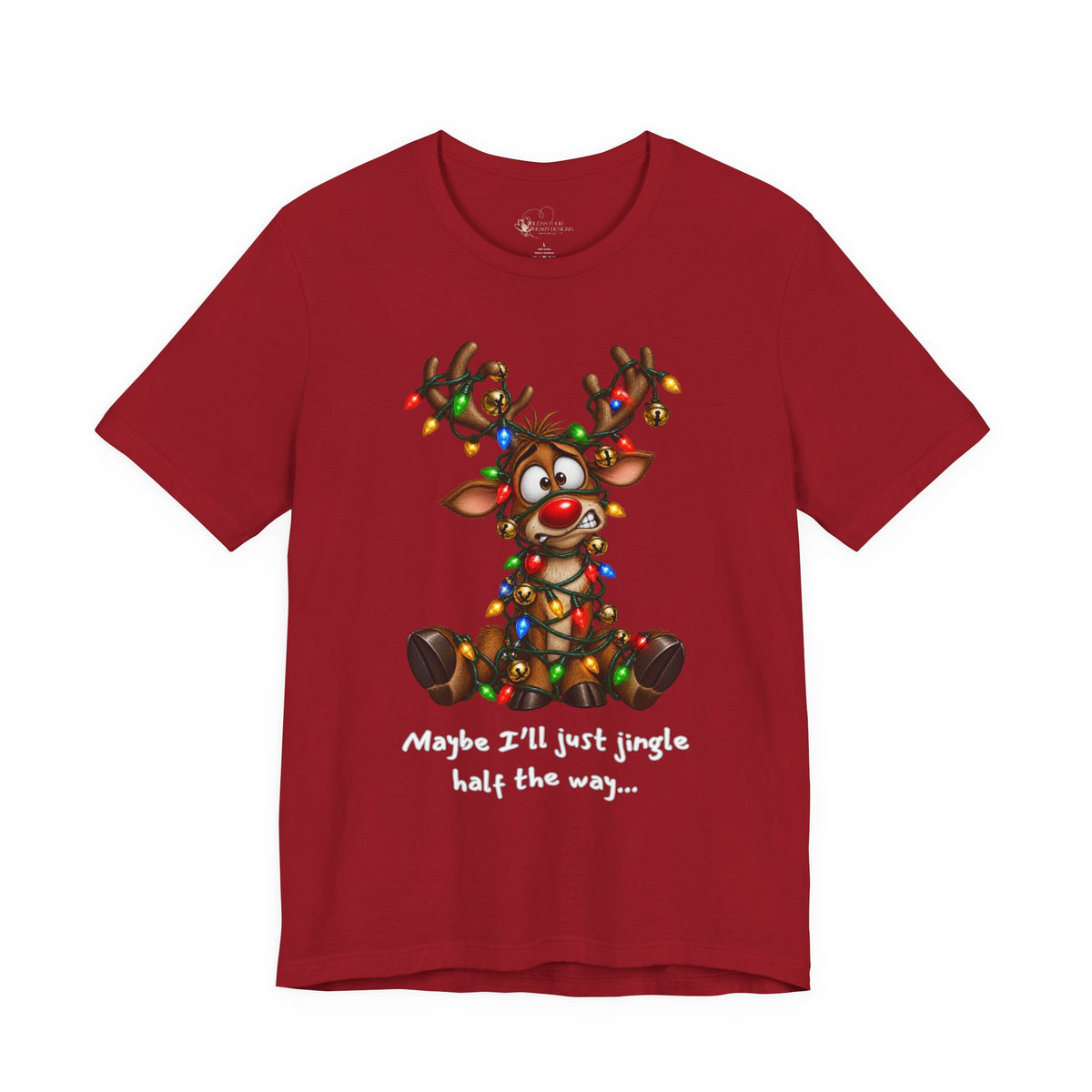 Festive Christmas Reindeer Unisex Jersey Short Sleeve Tee