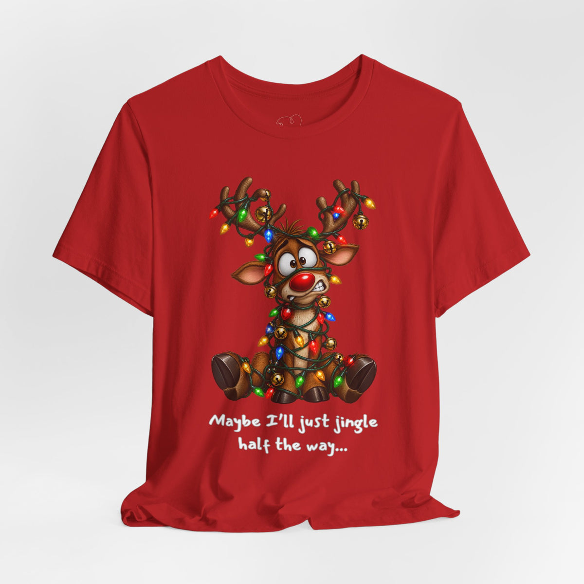 Festive Christmas Reindeer Unisex Jersey Short Sleeve Tee