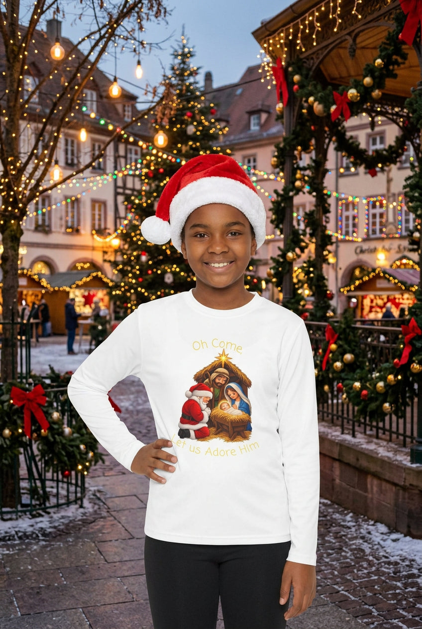 Christmas Nativity Youth Long Sleeve Tee