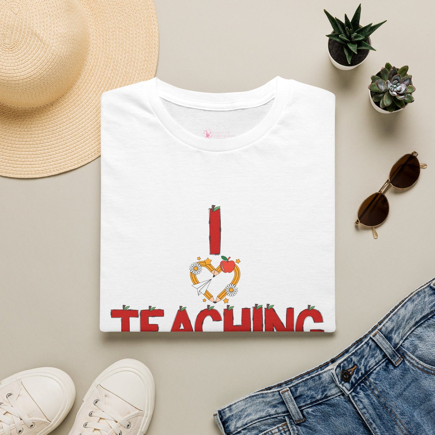 I Love Teaching T‑Shirt — Cute Apple & Pencil Teacher Tee