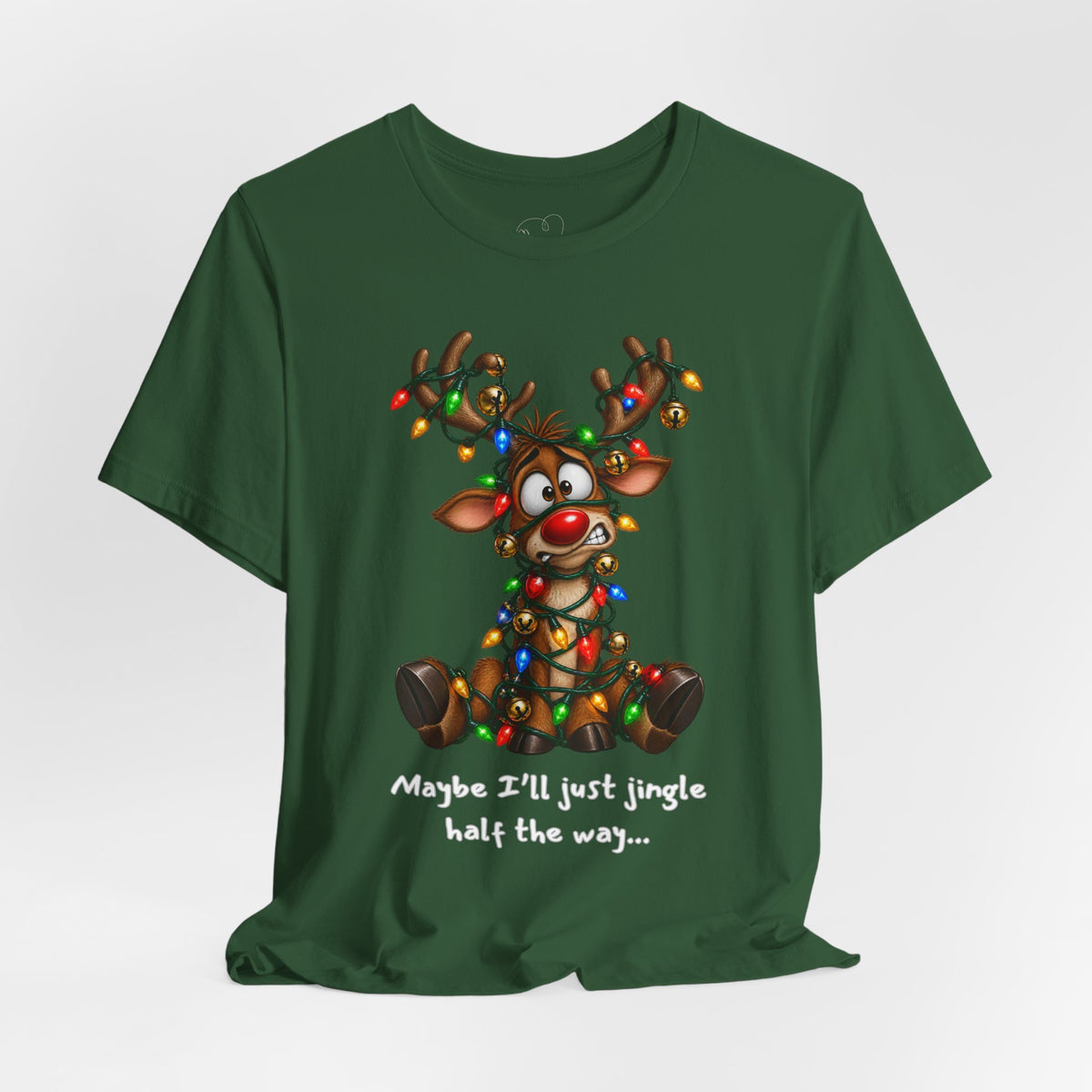 Festive Christmas Reindeer Unisex Jersey Short Sleeve Tee