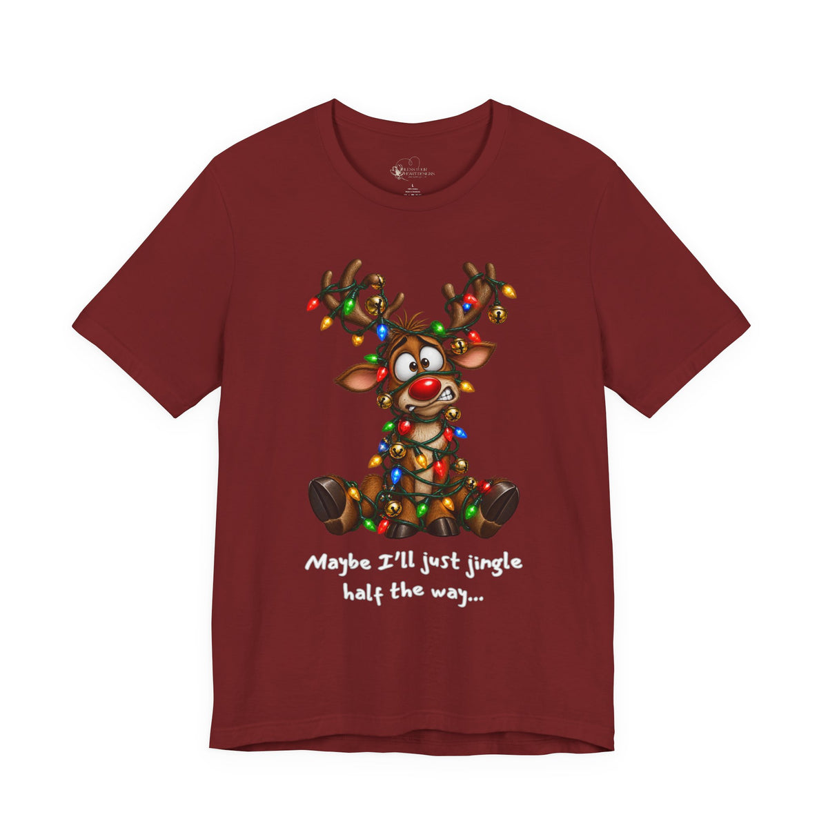 Festive Christmas Reindeer Unisex Jersey Short Sleeve Tee