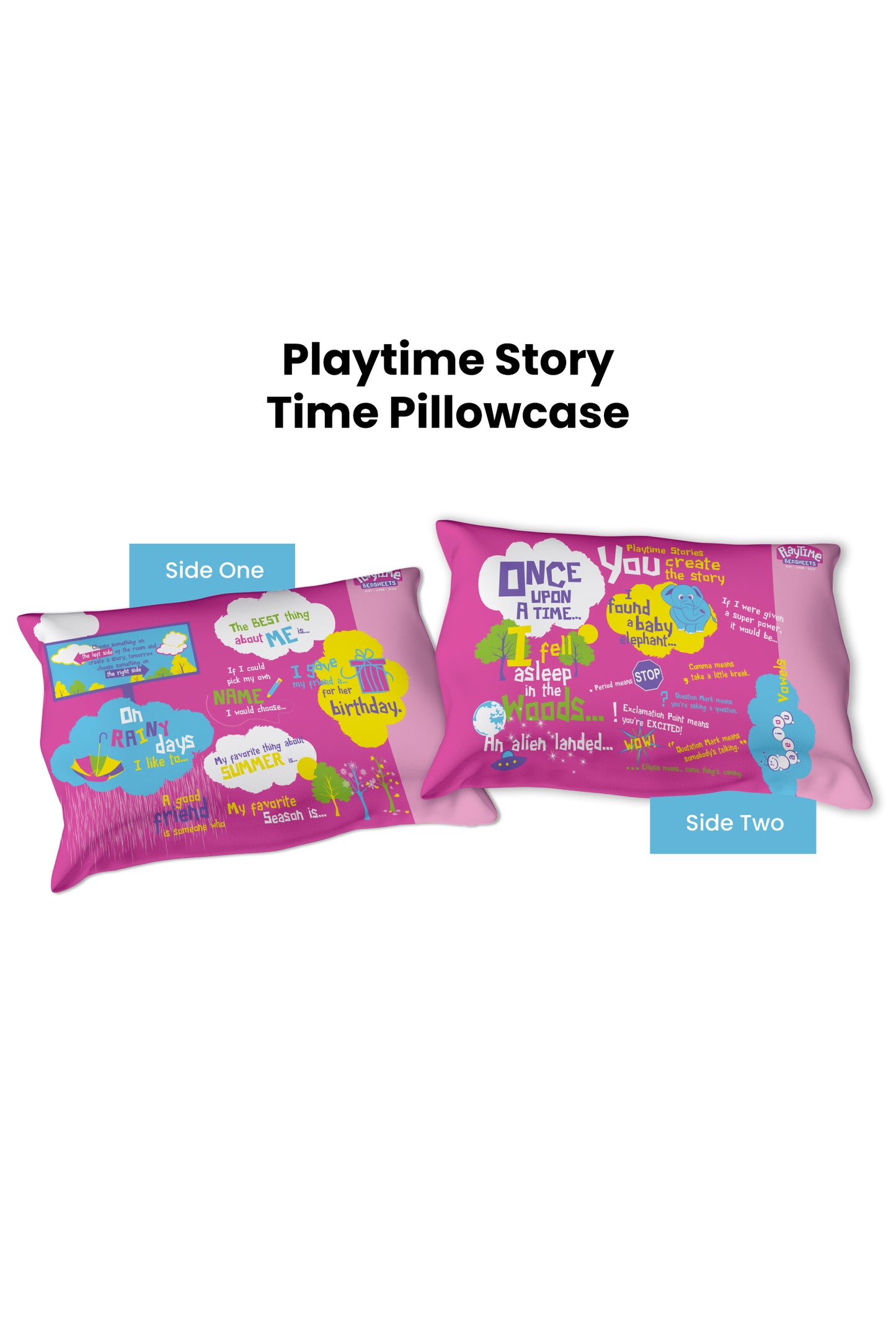 Playtime Storytime Pillow Case - Pink